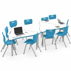 Mooreco Dry Erase Triangle Creator Table & Hierarchy Chair Packages^ Dry Erase|Activity Table & Chair Packages