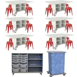 CEF Elementary School 24 Student Classroom Package^ Activity Table & Chair Packages|Classroom Desks & Chairs