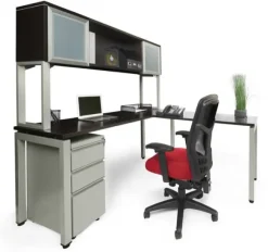NDI Office Furniture Elements L-Shaped Desk w/ Hutch^ Office Suites