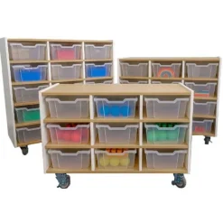 Whitney Brothers elevatED Mobile Storage Cabinet^ Tote & Bin Storage|Cubbies