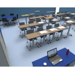 WB Mfg Elevate Plymouth Sit or Stand Student Desk^ Stand-Up Student Desks|Open Front School Desks