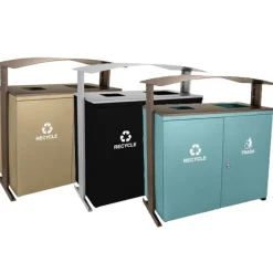 Ex-Cell Kaiser Ellipse Outdoor Waste Recycling Receptacle^ Trash & Recycling Bins