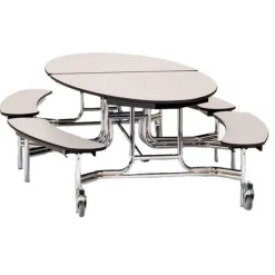 National Public Seating Elliptical Mobile Bench Cafeteria Tables^ Cafeteria|Cafeteria Tables