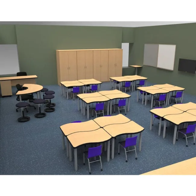 WB Mfg ELO OnVoy Mini Tide Jr. Student Desk w/ Round Adjustable Legs^ Collaborative Desks
