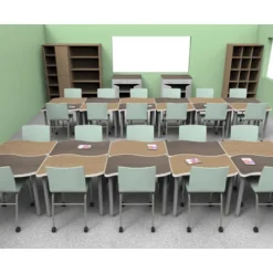 WB Mfg ELO OnVoy Mini Tide Jr. Student Desk w/ Round Adjustable Legs^ Collaborative Desks