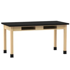 Diversified Spaces Epoxy Resin Maple Science Table with Book Compartment (30'' D X 72'' W)^ Science|Science Tables