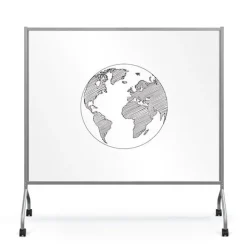 Best-Rite Essentials Clear Dry Erase Mobile Divider 71'' W^ Mobile Reversible Boards