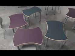CEF ESTO Fixed Height Two-Student Team Tables w/ HPL Top & Sealed Edge^ Two Student Desks|Training & Seminar