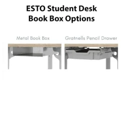 CEF ESTO Rectangle Student Desk (Baltic Birch Top)^ Open Front School Desks
