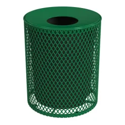 Leisure Craft Expanded Metal Trash Receptacle (32 Gallon)^ Trash & Recycling Bins