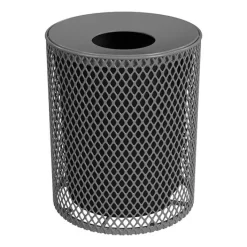 Leisure Craft Expanded Metal Trash Receptacle (32 Gallon)^ Trash & Recycling Bins