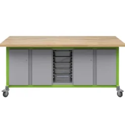 Haskell Explorer Double Storage Module with 5-Bin Center Storage Maker Tables^ Makerspace & Shop