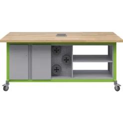 Haskell Explorer Dual Storage Cabinet with Peg Board Maker Tables by^ Makerspace & Shop|Art Tables