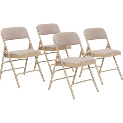 National Public Seating Fabric Padded Folding Chairs Triple Braced 2300 (4 Pack)^ Folding Chairs