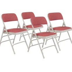 National Public Seating Fabric Padded Folding Chairs Triple Braced 2300 (4 Pack)^ Folding Chairs
