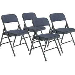 National Public Seating Fabric Padded Folding Chairs Triple Braced 2300 (4 Pack)^ Folding Chairs