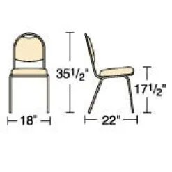 Virco Fabric Padded Stack Chair with Round Back and Crown Seat^ Restaurant & Cafe|Cafe Chairs