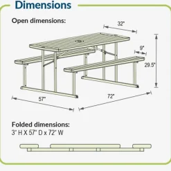 National Public Seating Folding Picnic Table^ Picnic Tables|Outdoor Picnic