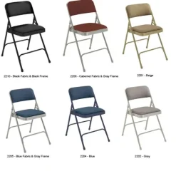 National Public Seating Folding Round Table (60'') with Eight Padded Folding Chairs^ Folding Chairs|Folding Tables & Chairs