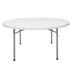 National Public Seating Folding Round Table (60'') with Eight Padded Folding Chairs^ Folding Chairs|Folding Tables & Chairs