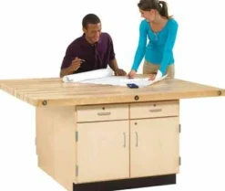Diversified Spaces Four-Station Workbench w/ Four Doors & Four Drawers^ Makerspace & Shop|Art Tables