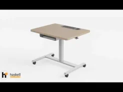 Haskell Fuzion Sit to Stand Adjustable Desk w/ Grommet (22'' x 26'') - Quick Ship^ Stand-Up Student Desks|Instructor Desks