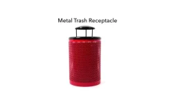 Ultra-Play 32 Gallon Outdoor Metal Trash Receptacle Kit w/ Lid & Liner^ Trash & Recycling Bins
