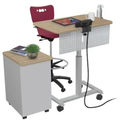 Mooreco Grow & Roll Teacher Desk & Avid File Cabinet Package^ Teacher Desks|Instructor Desks