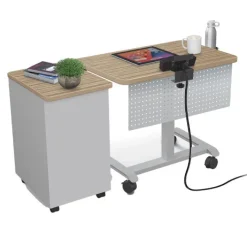 Mooreco Grow & Roll Teacher Desk & Avid File Cabinet Package^ Teacher Desks|Instructor Desks