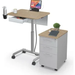 Mooreco Grow & Roll Teacher Desk & Avid File Cabinet Package^ Teacher Desks|Instructor Desks