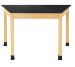 Diversified Spaces Hardwood Science Lab Table - ChemGuard 60''x 30'' x 30'' Trapezoid (Maple)^ Science|Science Tables