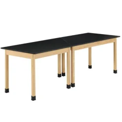 Diversified Spaces Hardwood Science Lab Table - Laminate 60'' x 24'' x 30'' Trapezoid (Maple)^ Science|Science Tables
