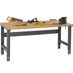 Tennsco Hardwood Top Workbenches with Adjustable Legs^ Makerspace & Shop|Art Tables