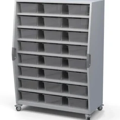 Haskell Explorer Tall Storage Cart with 24 Bins^ Tote & Bin Storage|Mobile Cabinets