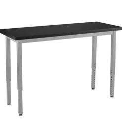 National Public Seating Height Adjustable Steel Science Table with Phenolic Top (24'' x 60'')^ Science|Science Tables