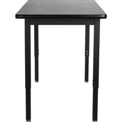 National Public Seating Height Adjustable Steel Science Table with Laminate Top (30'' x 72'')^ Science|Science Tables