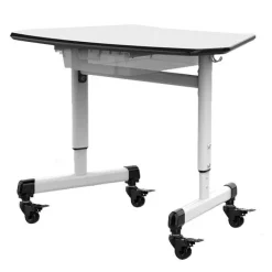 Luxor Height Adjustable Trapezoid Student Desk with Drawer^ Open Front School Desks
