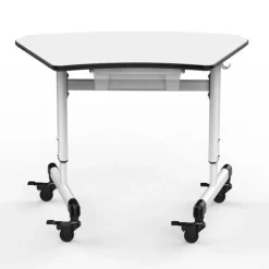 Luxor Height Adjustable Trapezoid Student Desk with Drawer^ Open Front School Desks