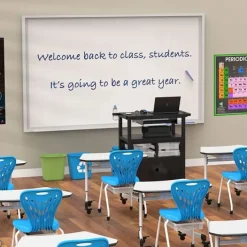 Luxor Height Adjustable Trapezoid Student Desk with Drawer^ Open Front School Desks