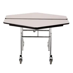 National Public Seating Hexagon Mobile Tables by NPS^ Cafeteria|Cafeteria Tables