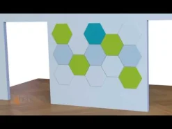 Ghent Hex Fabric Wrapped Tackable Panel (18" x 21")^ Bulletin Boards