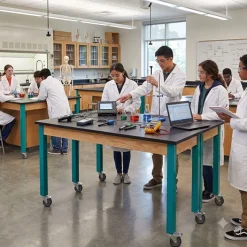 Diversified Spaces 36” H Hybrid Steel Table w/ Chemguard Top & Casters (60” W x 24” D)^ Science|Science Tables