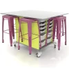 CEF Hideaway Storage Tables & Metal Stools^ Makerspace & Shop|Makerspace Stem Packages