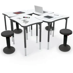 Mooreco Hierarchy Beluga Dry Erase Student Desk (35" W x 24" D)^ Collaborative Desks|Dry Erase Desks