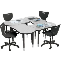 Mooreco Hierarchy Fender Collaborative Student Desks with Dry Erase Top^ Collaborative Desks|Open Front School Desks
