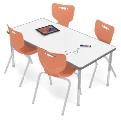 Mooreco Hierarchy Porcelain Steel Dry Erase Activity Tables^ Dry Erase