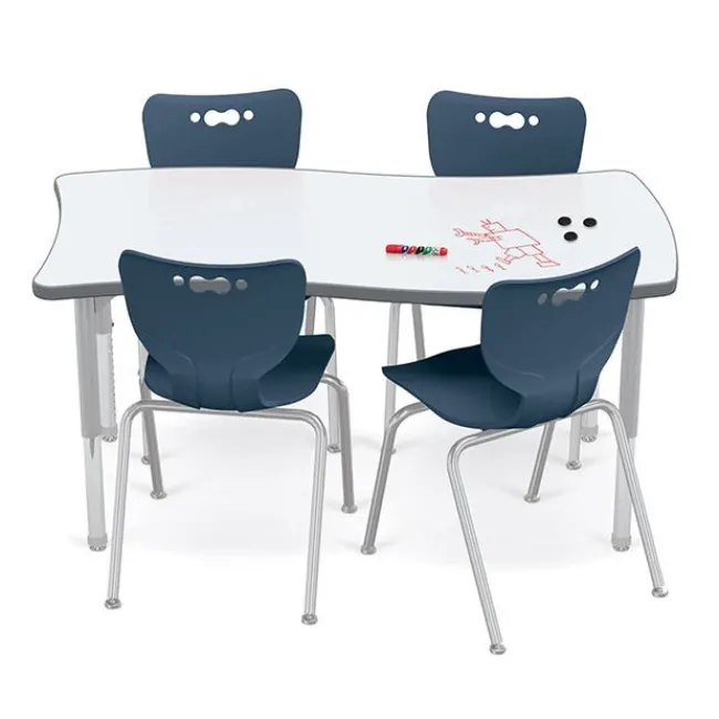 Mooreco Hierarchy Porcelain Steel Dry Erase Activity Tables^ Dry Erase