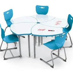 Mooreco Hierarchy Shapes Desks with Dry Erase Top^ Collaborative Desks|Dry Erase Desks