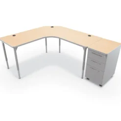 Mooreco Hierarchy Sit to Stand Corner L-Shaped Desk^ Teacher Desks|Instructor Desks