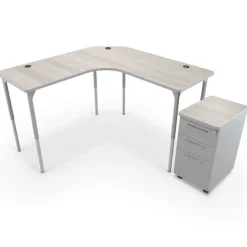 Mooreco Hierarchy Sit to Stand Corner L-Shaped Desk^ Teacher Desks|Instructor Desks